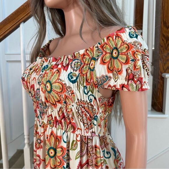 Dressbarn whimsical flower off shoulder dress - Picture 4 of 9